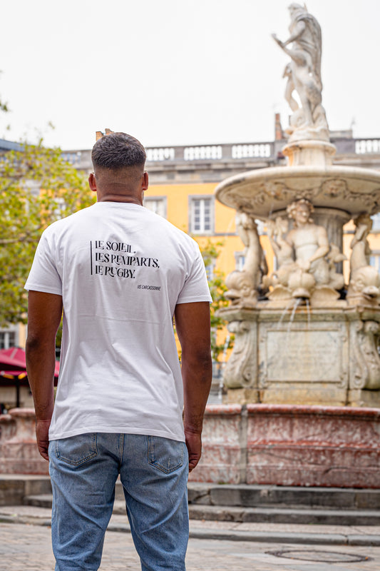 Tee shirt "Le Remparts, le soleil, le rugby" blanc